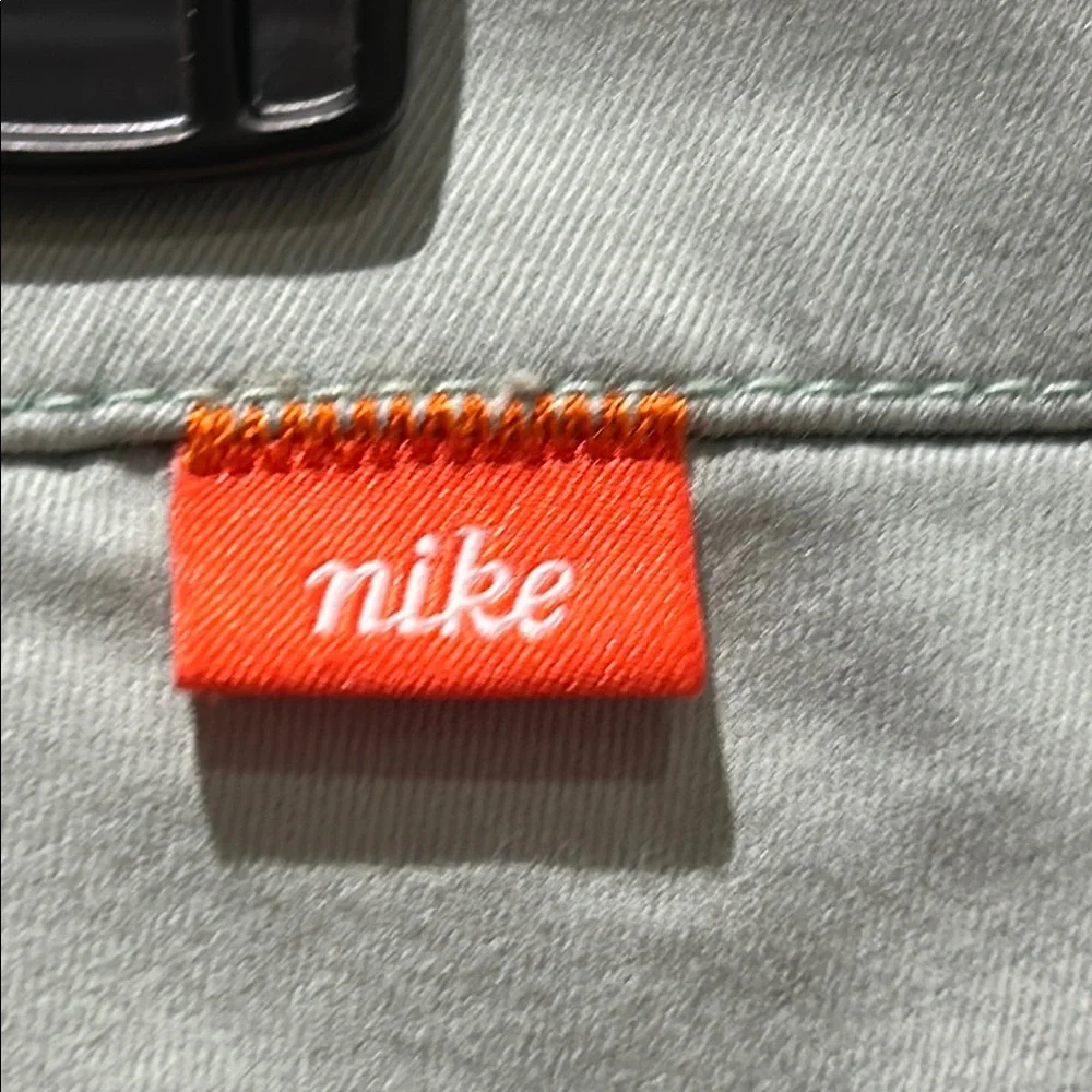 Nike Gray and Green Flat Front Shorts for Versatile Style